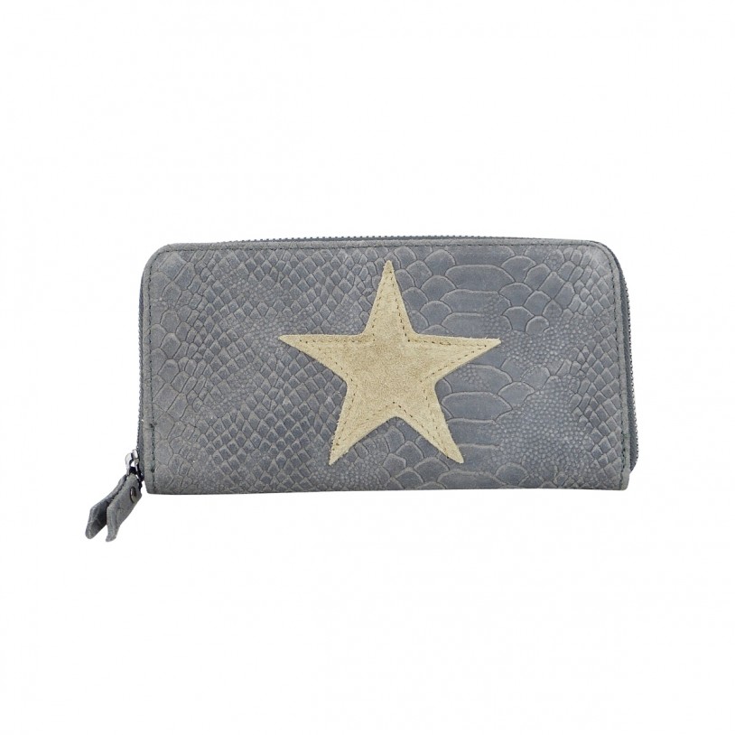 LADIES WALLET FROM LEATHER IN snake embossing WITH STAR GB 514
