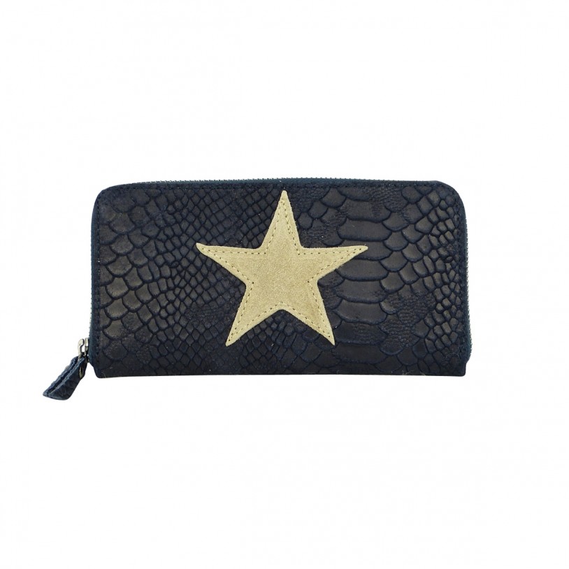 LADIES WALLET FROM LEATHER IN snake embossing WITH STAR GB 514