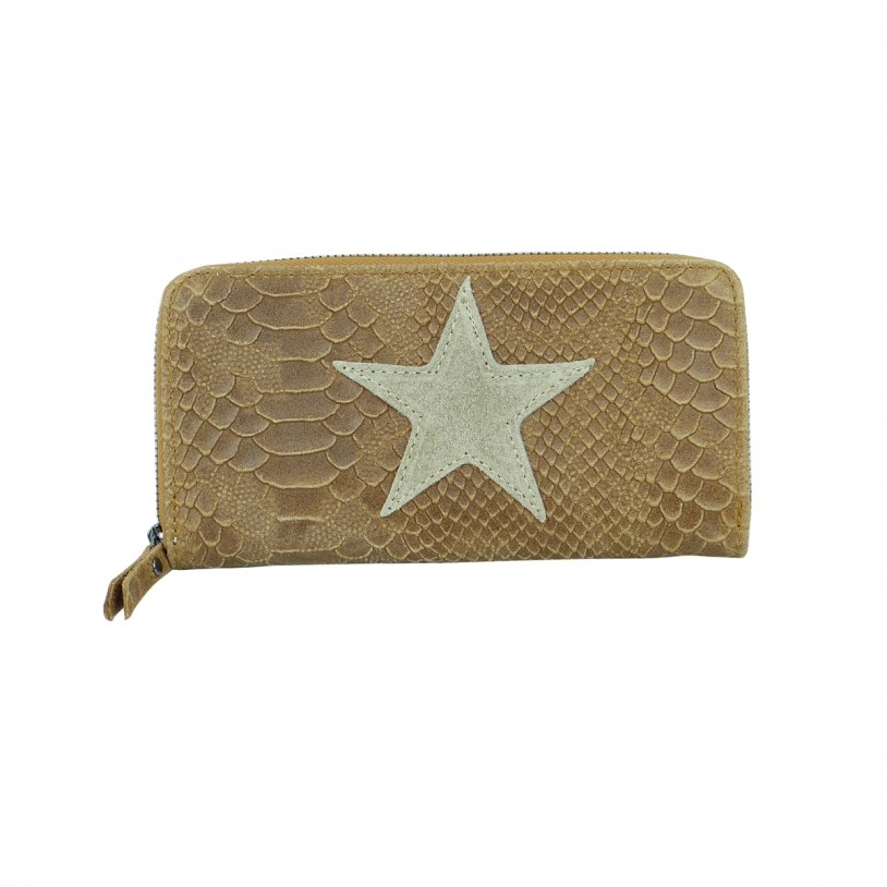 LADIES WALLET FROM LEATHER IN snake embossing WITH STAR GB 514