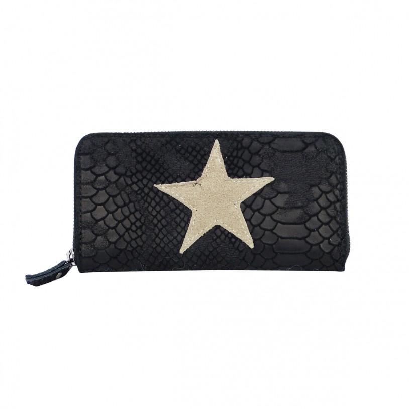LADIES WALLET FROM LEATHER IN snake embossing WITH STAR GB 514