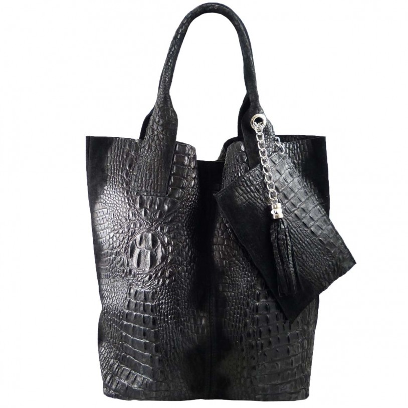 Shoulder bag made of calf leather in crocodile pattern SHCC2020
