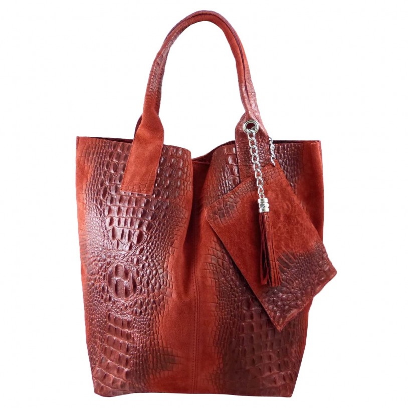 Shoulder bag made of calf leather in crocodile pattern SHCC2020