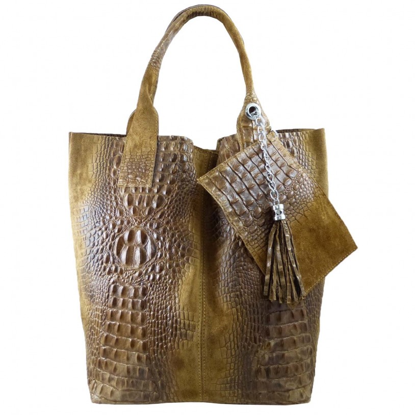 Shoulder bag made of calf leather in crocodile pattern SHCC2020