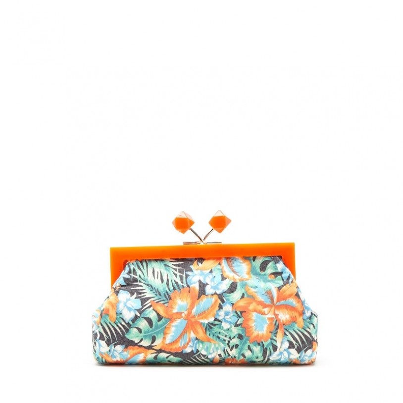 Ladies evening bag with flower print Lookat SHLK16808