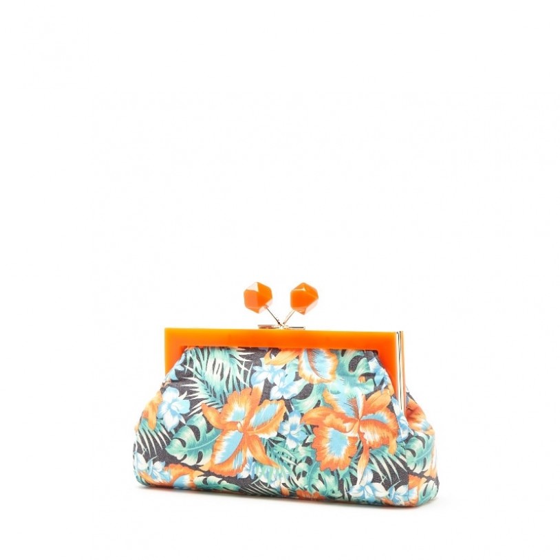 Ladies evening bag with flower print Lookat SHLK16808