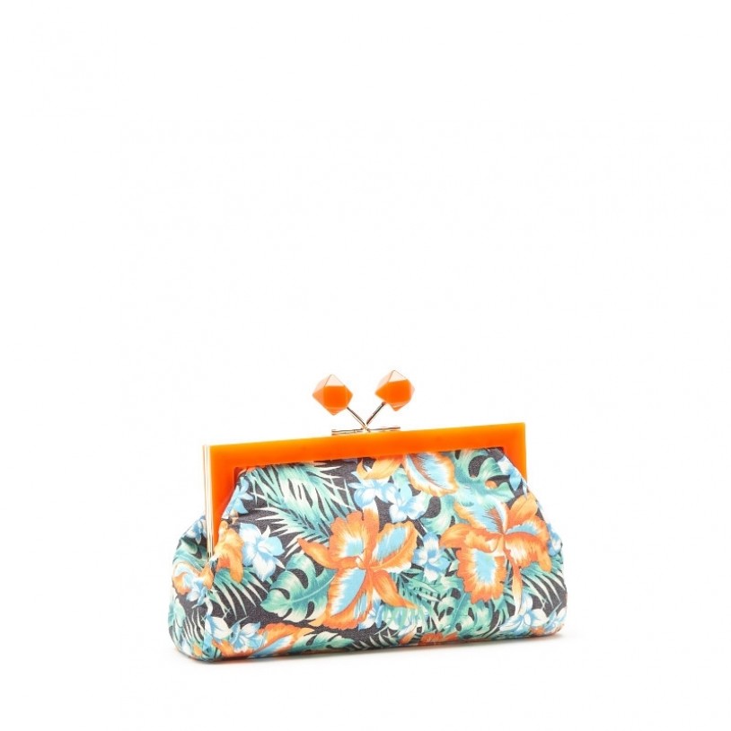 Ladies evening bag with flower print Lookat SHLK16808