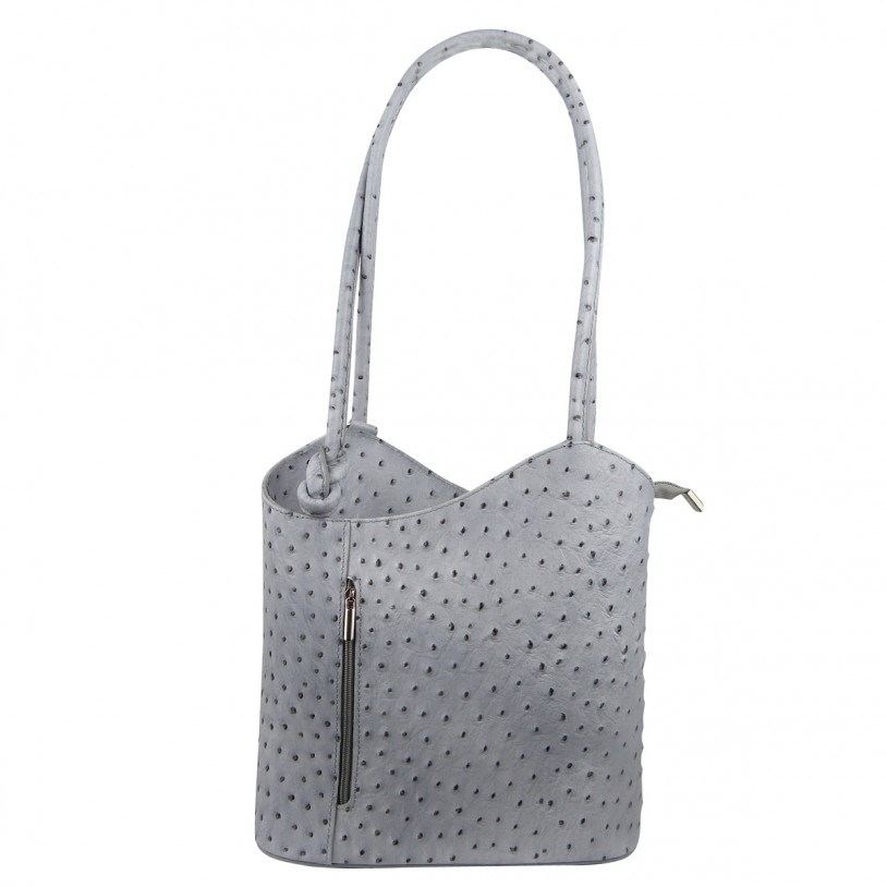 Ladies shoulder bag backpack made of cowhide in ostrich embossed SHST1707
